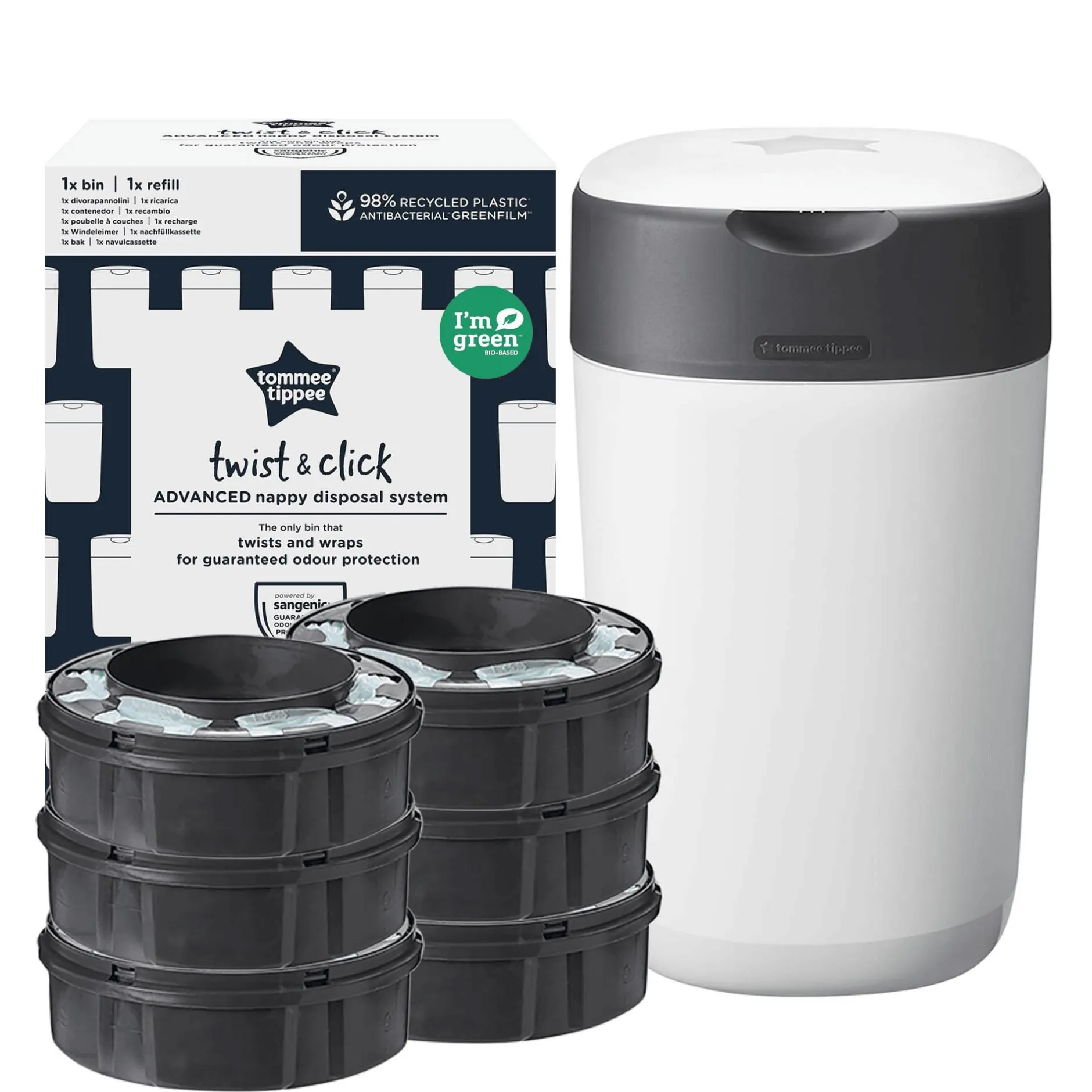 tommee tippee Windeleimer Twist & Click mit 6 Nachfüllkassetten* Windeleimer