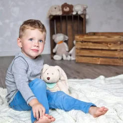 GRu00dcNSPECHT Wärme-Kuscheltier Hase Mama sitzend* Hausapotheke|Spieluhren