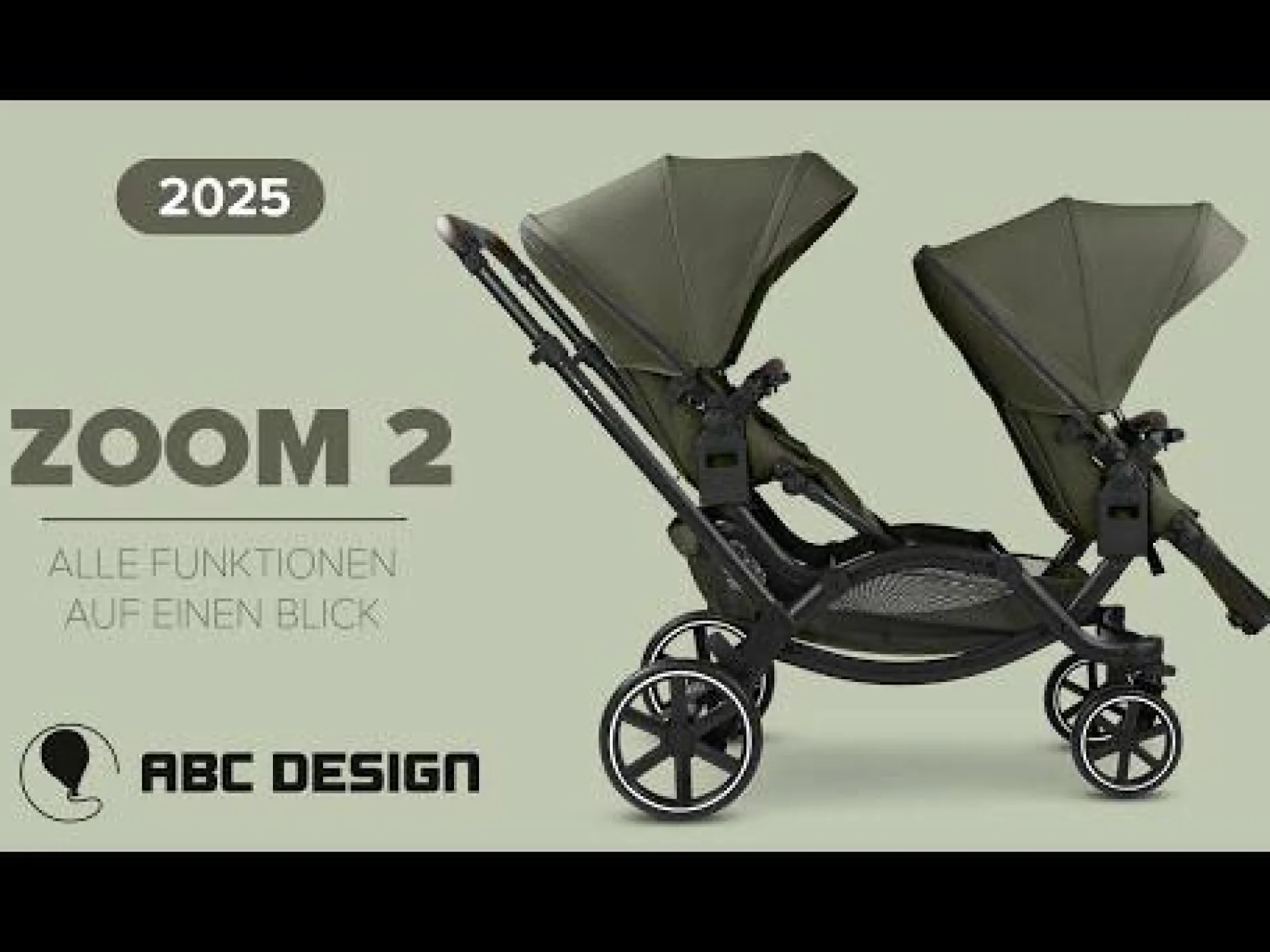 ABC DESIGN Zoom 2 Coal*Kinder Zwillingswagen & Geschwisterwagen